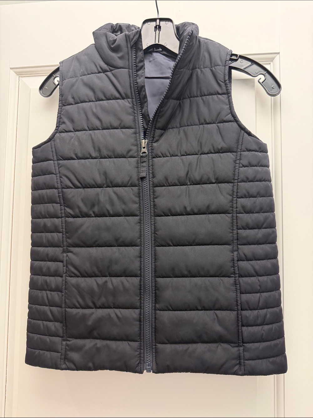 Lands' End Women's Quilted Black Zip-Front Vest